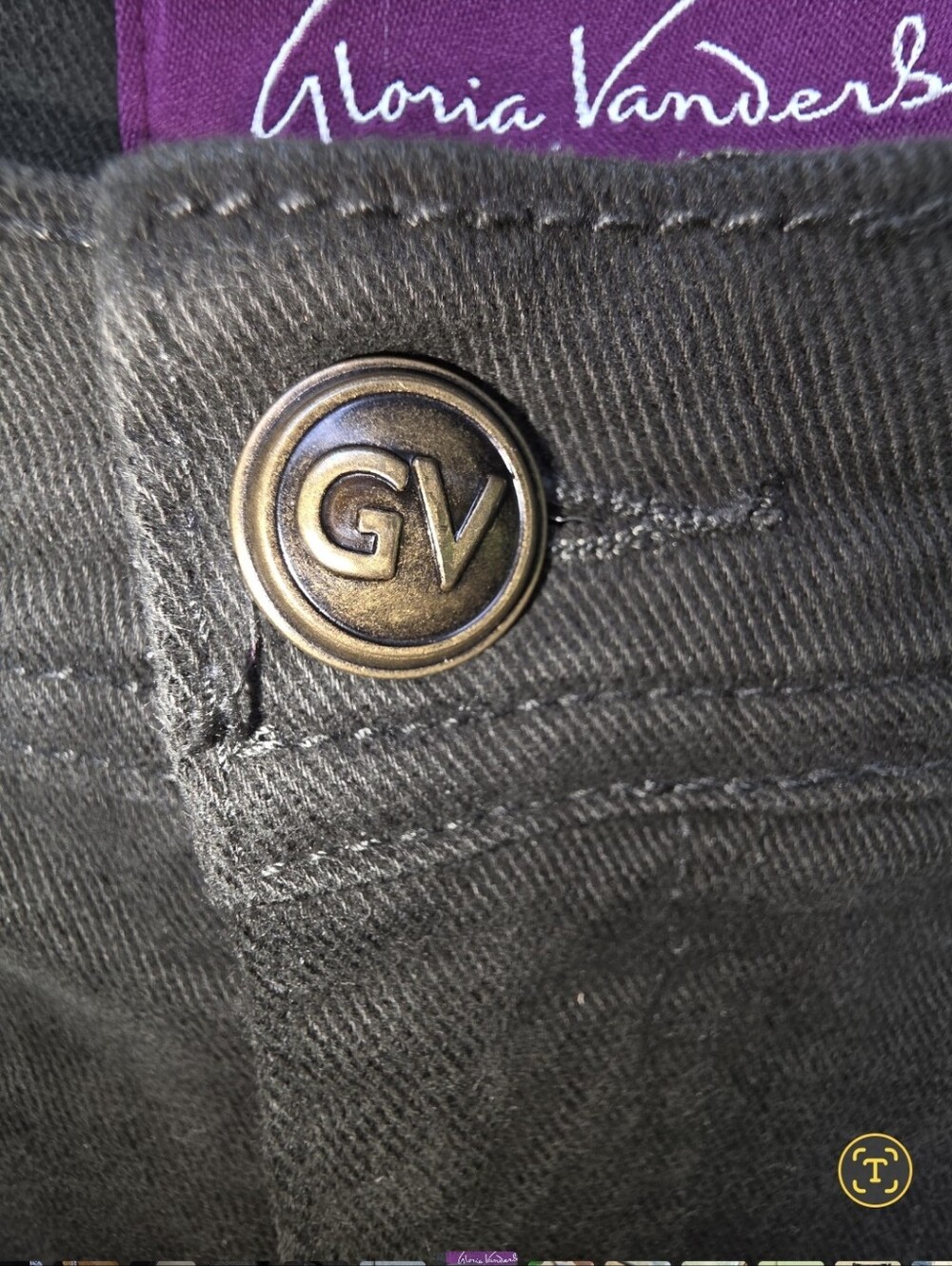Gloria Vanderbilt Brown Green Straight Leg Jeans Size 14 - Picture 3 of 10